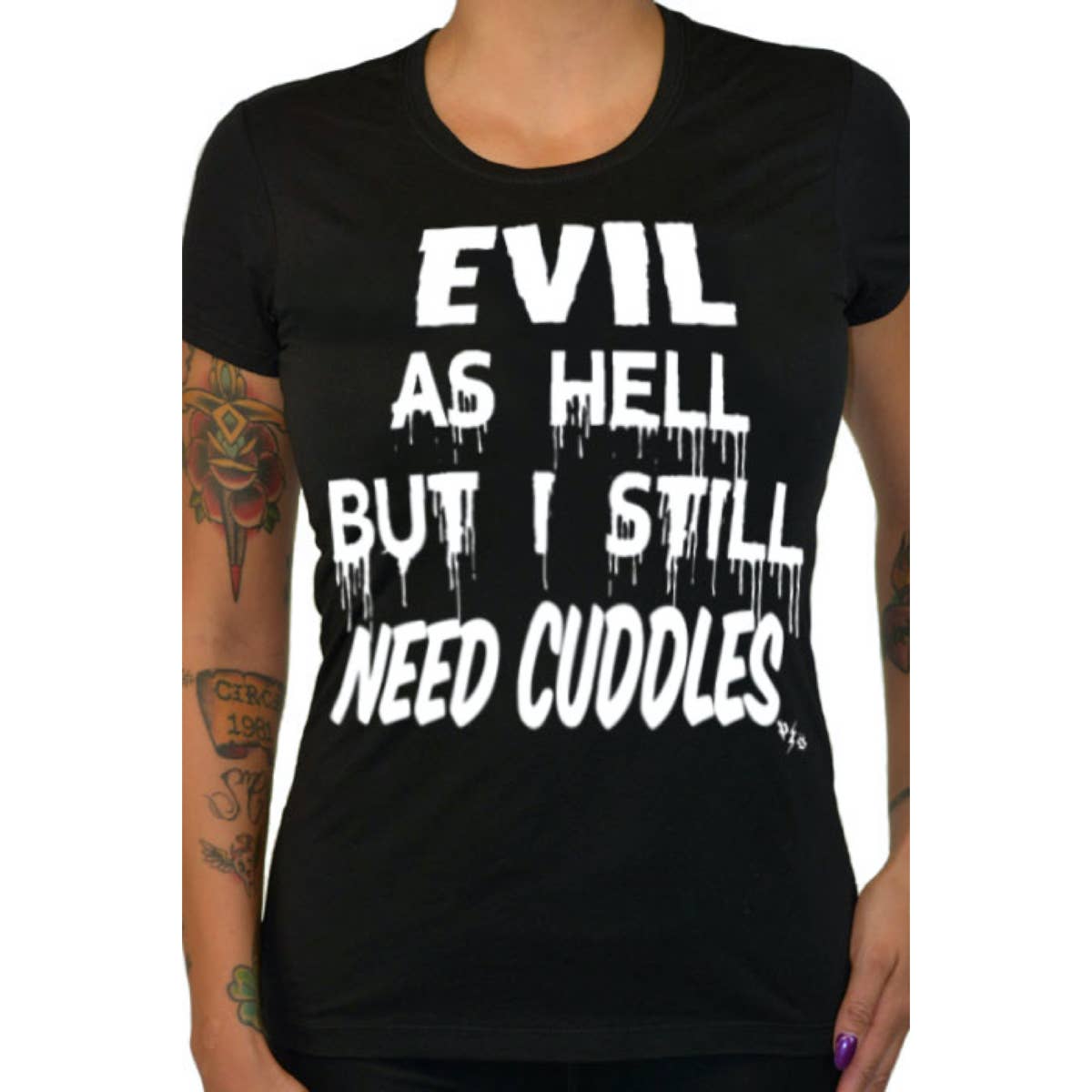 Pinky Star - PS1201-BLACK WHITE | Evil As Hell But I Still Need Cuddles