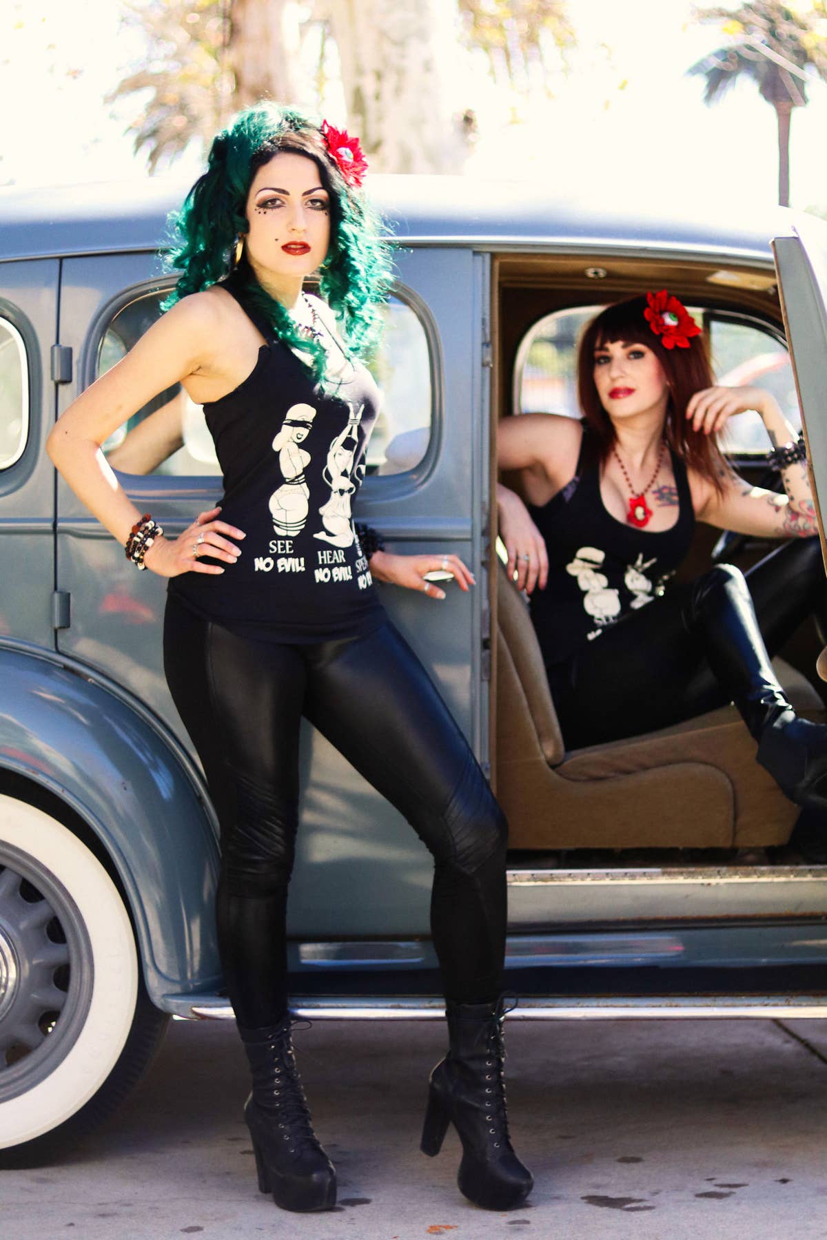 Pinky Star - NO EVIL Vintage Pinup Graphic Print Tank