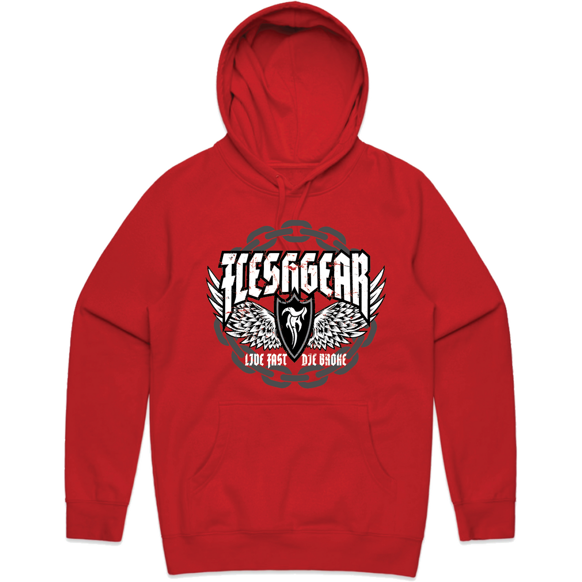 FLESHGEAR-Men's-Knit-Hooded-Pullover-Chain - PULLOVER HOODIE - Synik Clothing - synikclothing.com