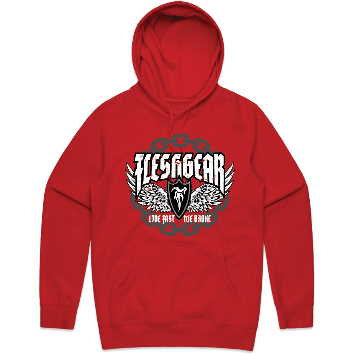 FLESHGEAR-Men's-Knit-Hooded-Pullover-Chain - PULLOVER HOODIE - synikclothing.com