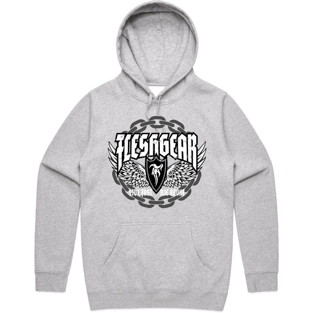 FLESHGEAR-Men's-Knit-Hooded-Pullover-Chain - PULLOVER HOODIE - synikclothing.com