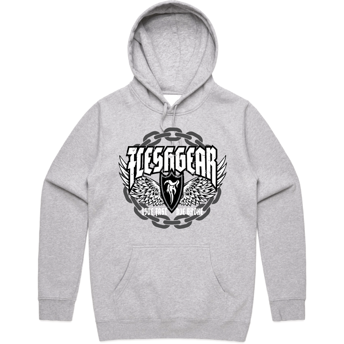 FLESHGEAR-Men's-Knit-Hooded-Pullover-Chain - PULLOVER HOODIE - synikclothing.com