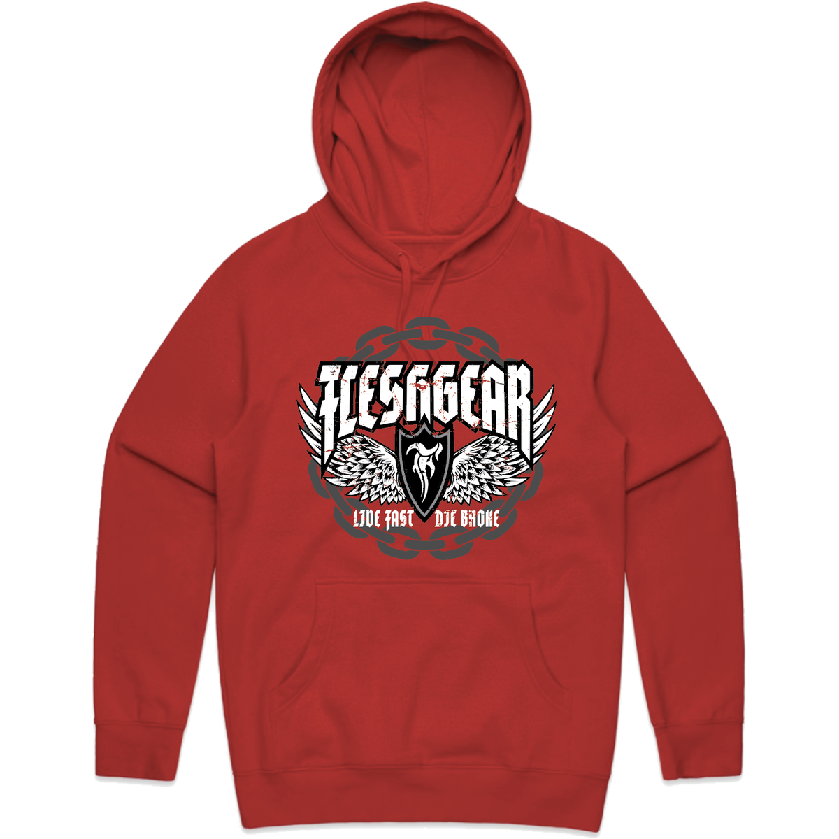 FLESHGEAR-Men's-Knit-Hooded-Pullover-Chain - PULLOVER HOODIE - synikclothing.com