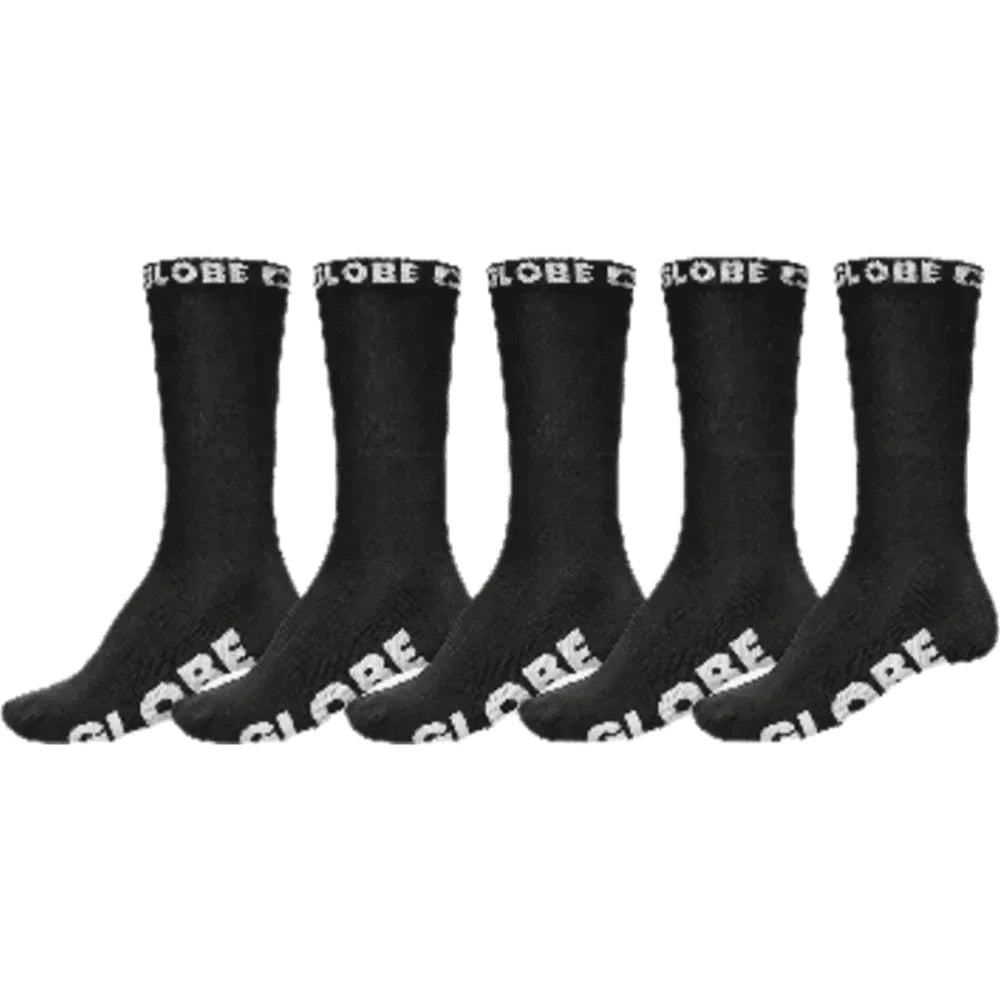 GLOBE-BRAND-BLACK-OUT-CREW-SOCK-5-PACK - SOCK - synikclothing.com