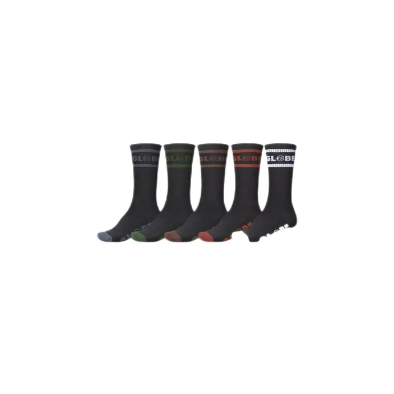 GLOBE SHOES WOVEN LOGO HI CREW SOCK 5 PACK - SCKS - synikclothing.com