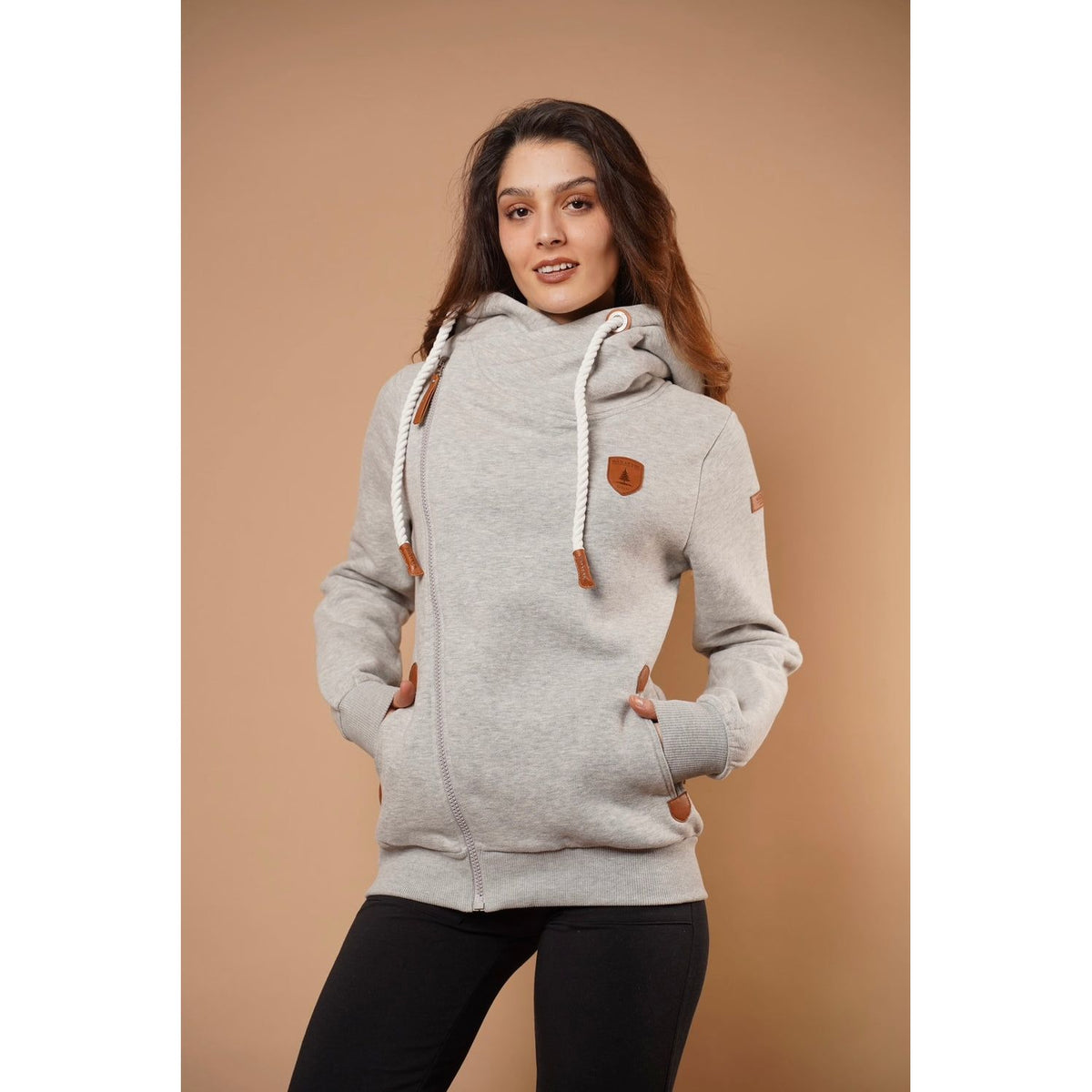 WANAKOME ATHENA ASYMMETRIC FULL ZIP HOODIE