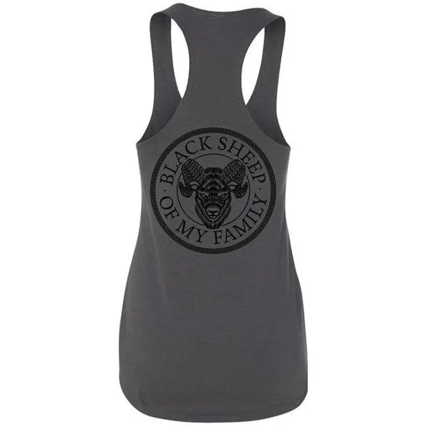 INK-ADDICT-BLACK-SHEEP-WOMEN'S-RACERBACK-TANK-ASPHALT - TANK TOP - synikclothing.com