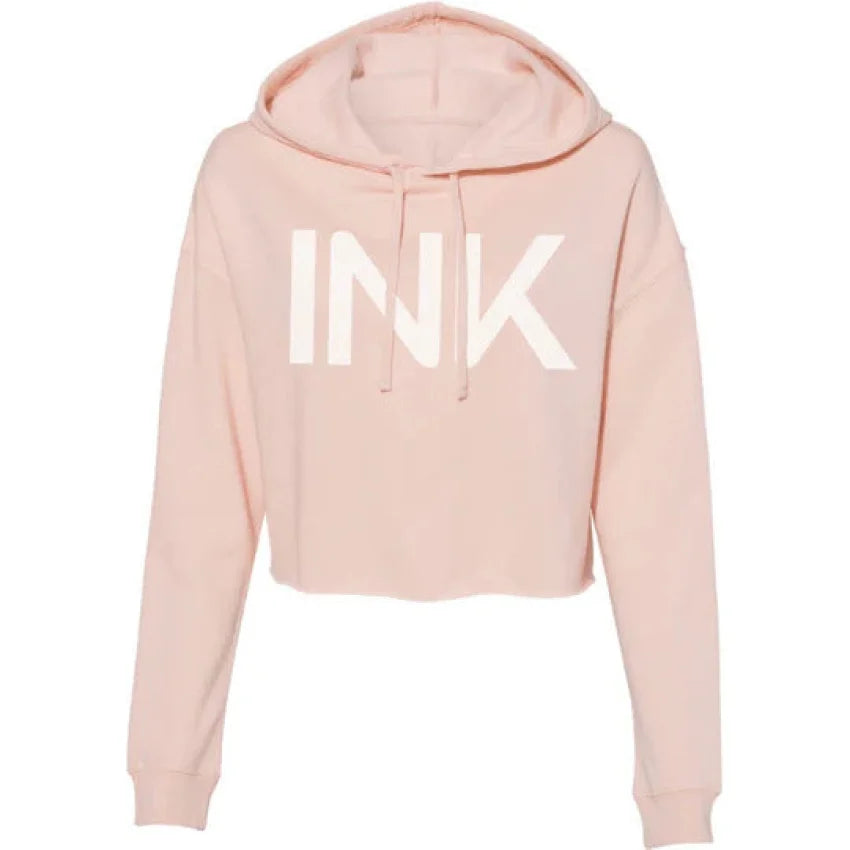 INK-ADDICT-INK-WOMEN'S-BLUSH-CROP-HOODIE - CROP HOODIE - synikclothing.com