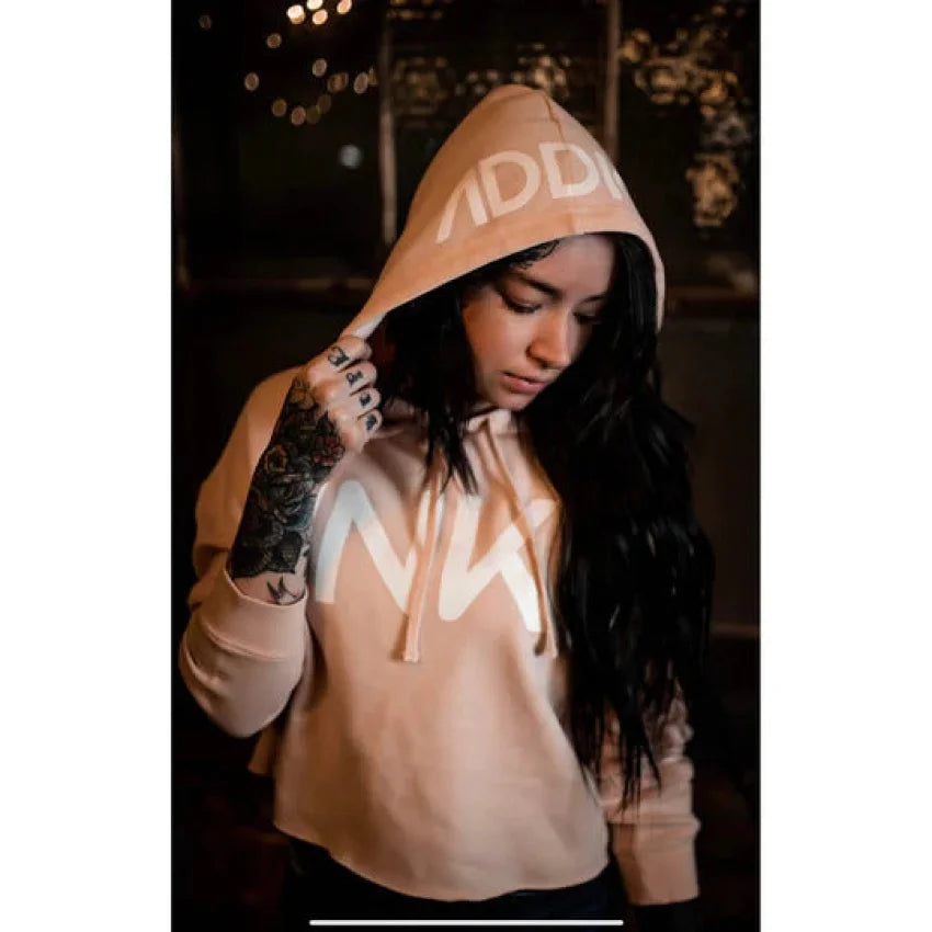 INK-ADDICT-INK-WOMEN'S-BLUSH-CROP-HOODIE - CROP HOODIE - synikclothing.com