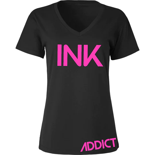 INK-ADDICT-INK-WOMEN'S-V-NECK-TEE - T-SHIRT - synikclothing.com