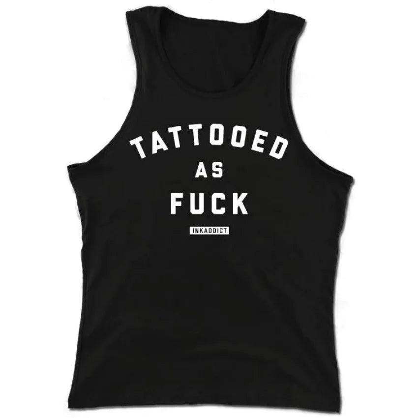 INK-ADDICT-TATTOOED-AS-FUCK-MEN'S-BLACK-TANK - TANK TOP - synikclothing.com