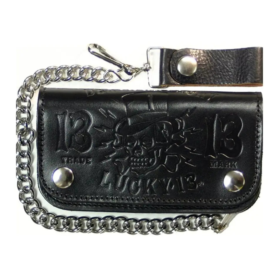 Lucky 13 Lucky 13 DEATH OR GLORY Embossed 6” Chain - WALLET - synikclothing.com