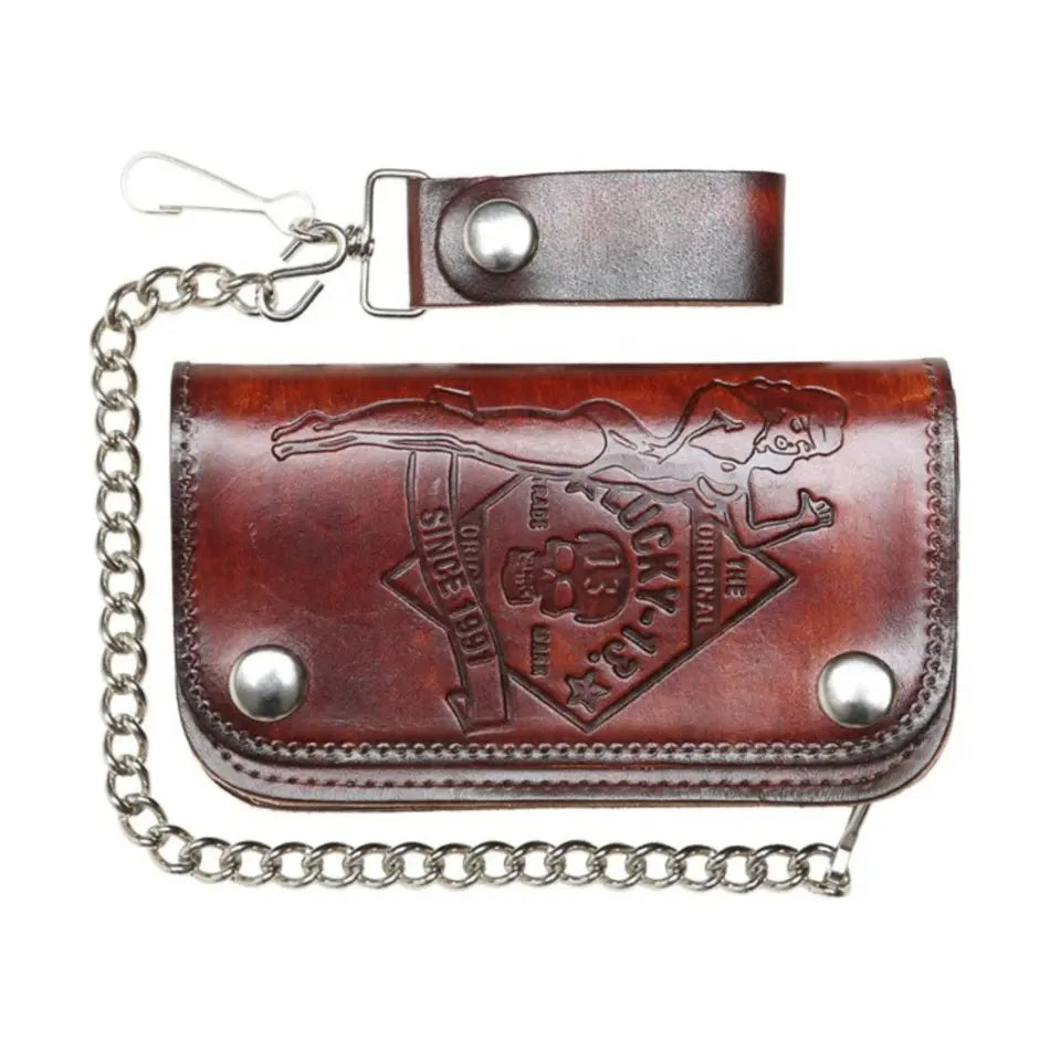 Lucky 13 Lucky 13 “No Riders” Embossed 6” Chain Wallet - WALLET - synikclothing.com