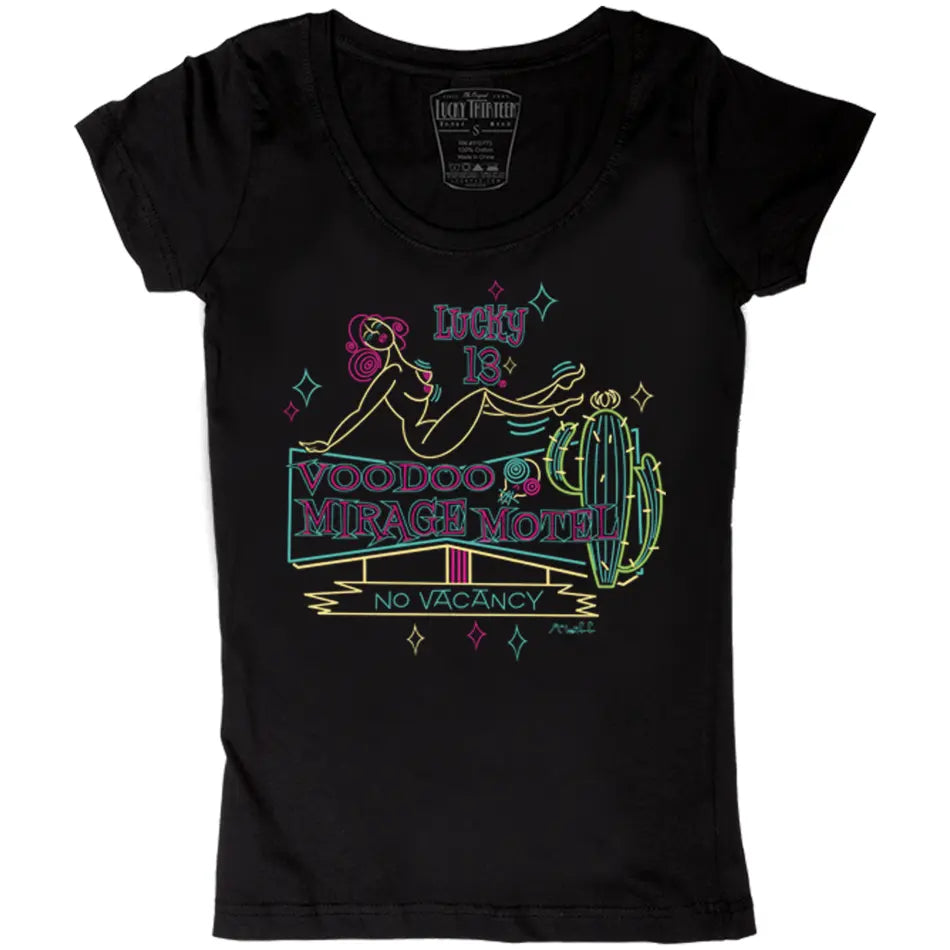 Lucky 13 VOODOO MIRAGE Women’s Scoop Neck Tee - T-SHIRT - synikclothing.com