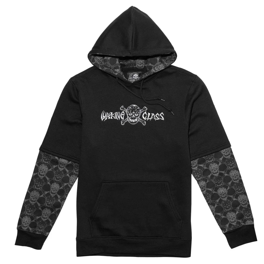 LURKING-CLASS-BY-SKETCHY-TANK-BONEHEAD-PULLOVER-LAYERED-HOODIE - PULLOVER HOODIE - Synik Clothing - synikclothing.com