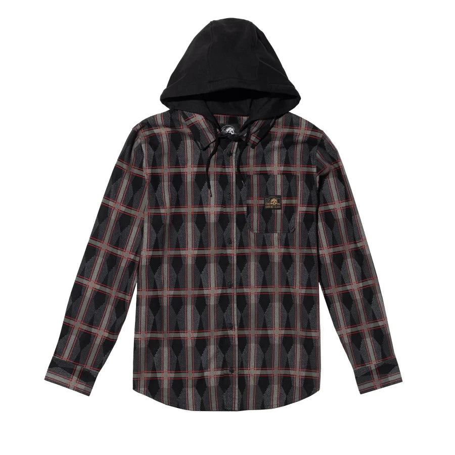 LURKING-CLASS-BY-SKETCHY-TANK-LC-COFFIN-PLAID-HOODED-FLANNEL - HOODIE - Synik Clothing - synikclothing.com