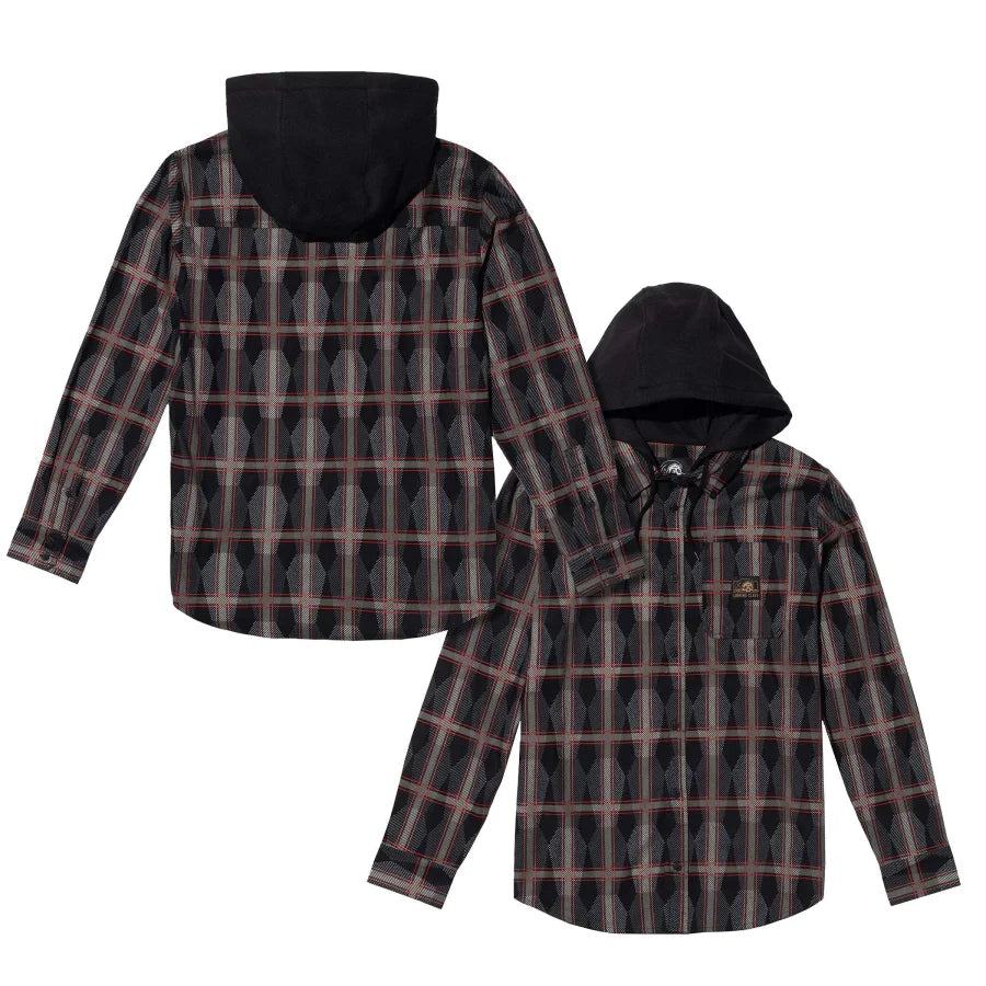 LURKING-CLASS-BY-SKETCHY-TANK-LC-COFFIN-PLAID-HOODED-FLANNEL - HOODIE - synikclothing.com