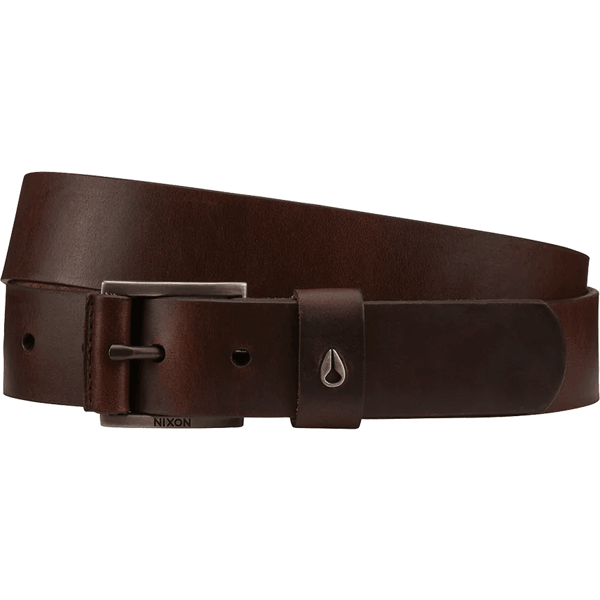 NIXON AMERICANA LEATHER BELT BROWN MONO - BELT - synikclothing.com