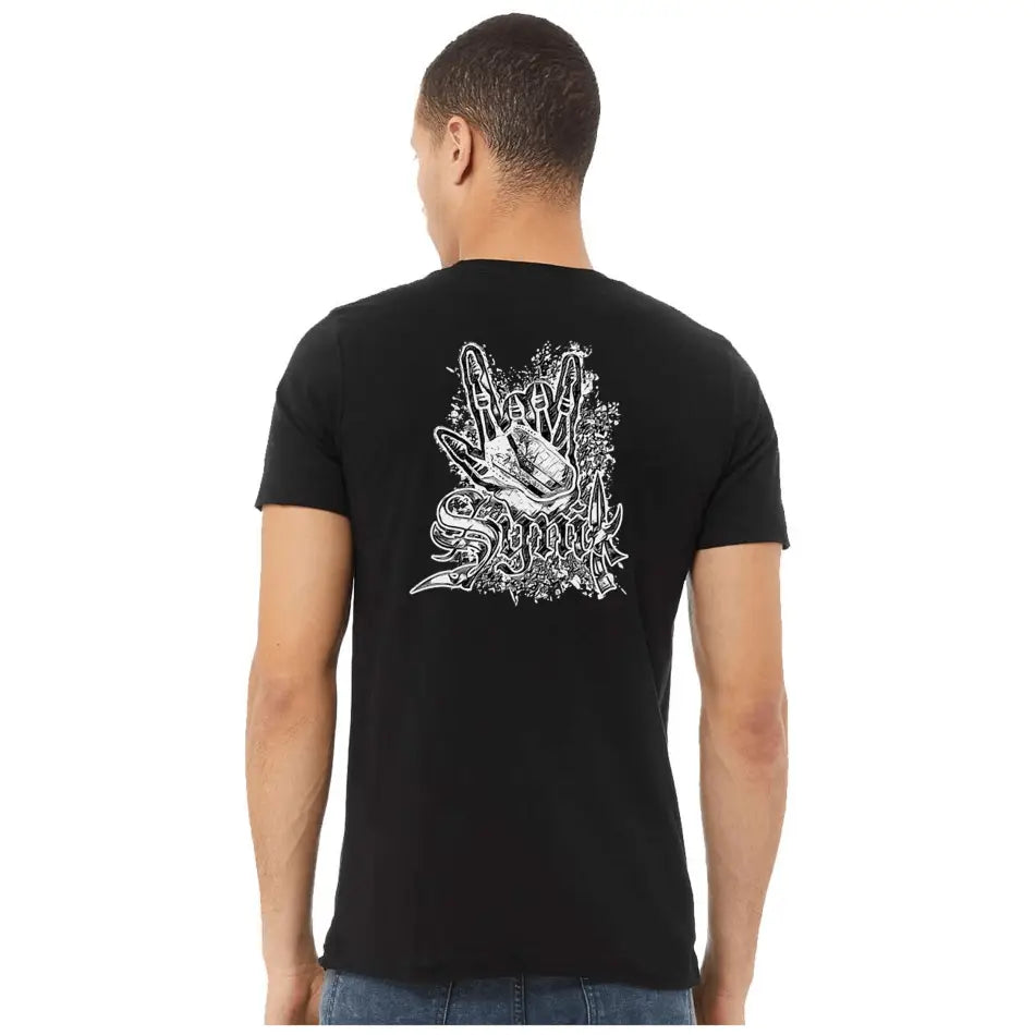 SYNIK ROCK ON PREMIUM BLACK T-SHIRT - T-SHIRT - synikclothing.com