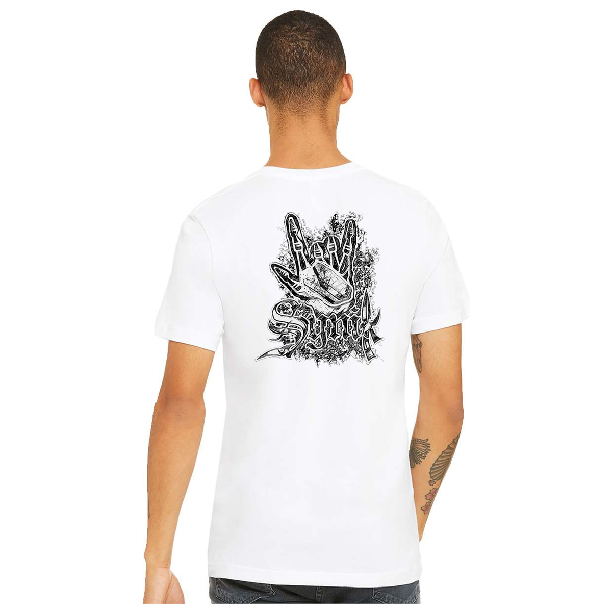 SYNIK ROCK ON PREMIUM WHITE T-SHIRT - T-SHIRT - Synik Clothing - synikclothing.com