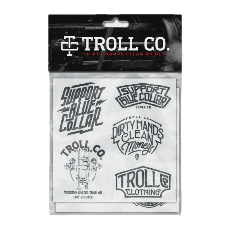 TROLL-CO.-CLEAR-THROWBACK-(HARD-HAT-STICKER-PACK)-SP23 - ACCESSORY - Synik Clothing - synikclothing.com