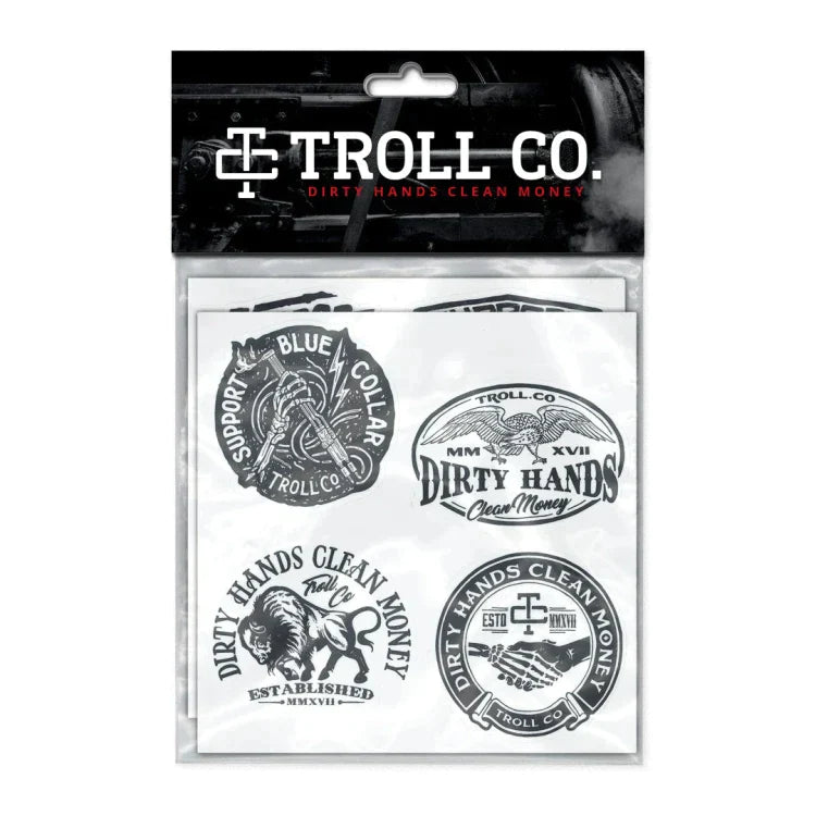 TROLL-CO.-CLEAR-THROWBACK-(HARD-HAT-STICKER-PACK)-SP23 - ACCESSORY - Synik Clothing - synikclothing.com